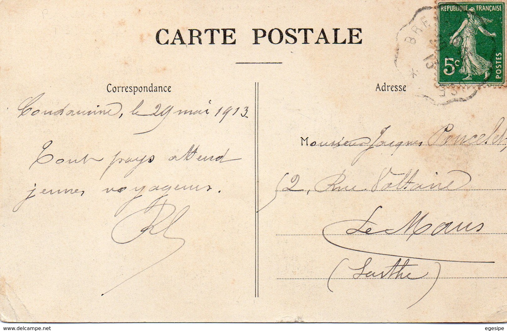 CPA 01 AIN CONDAMINE Route De Valey - Convoyeur Circulé 1913 - Unclassified