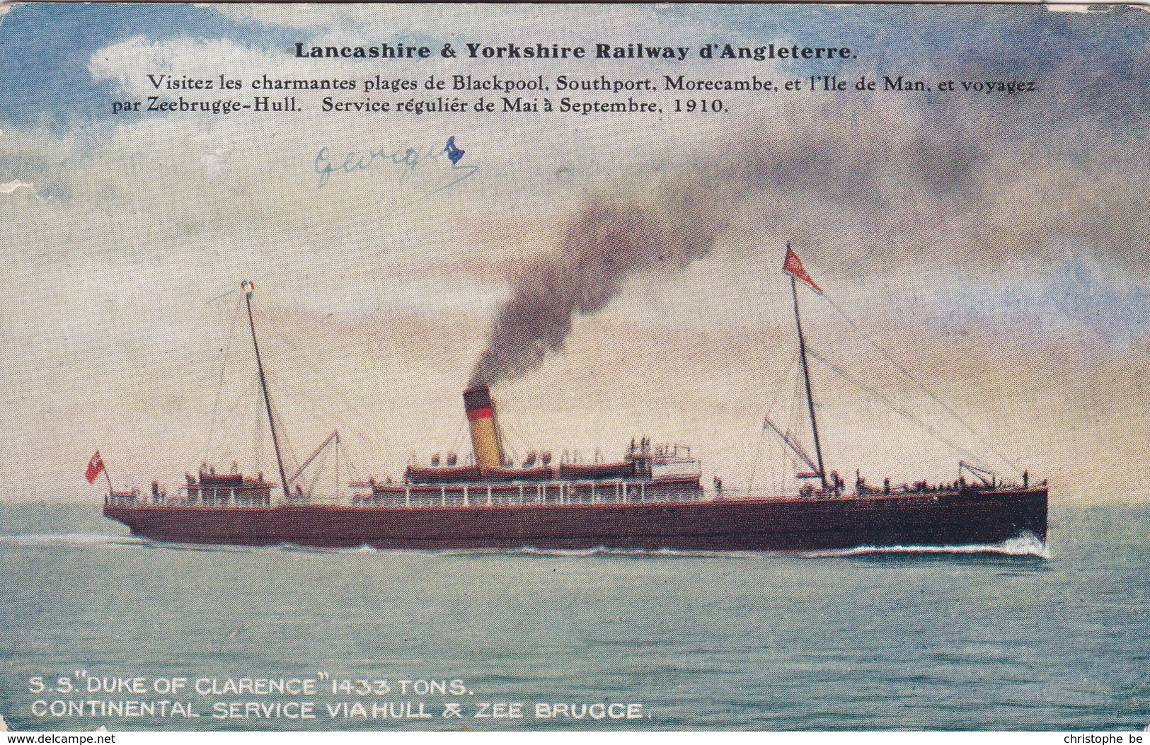 S.S. Duke Of Clarence, Continental Service Via Hull And Zeebrugge (pk57041) - Paquebots