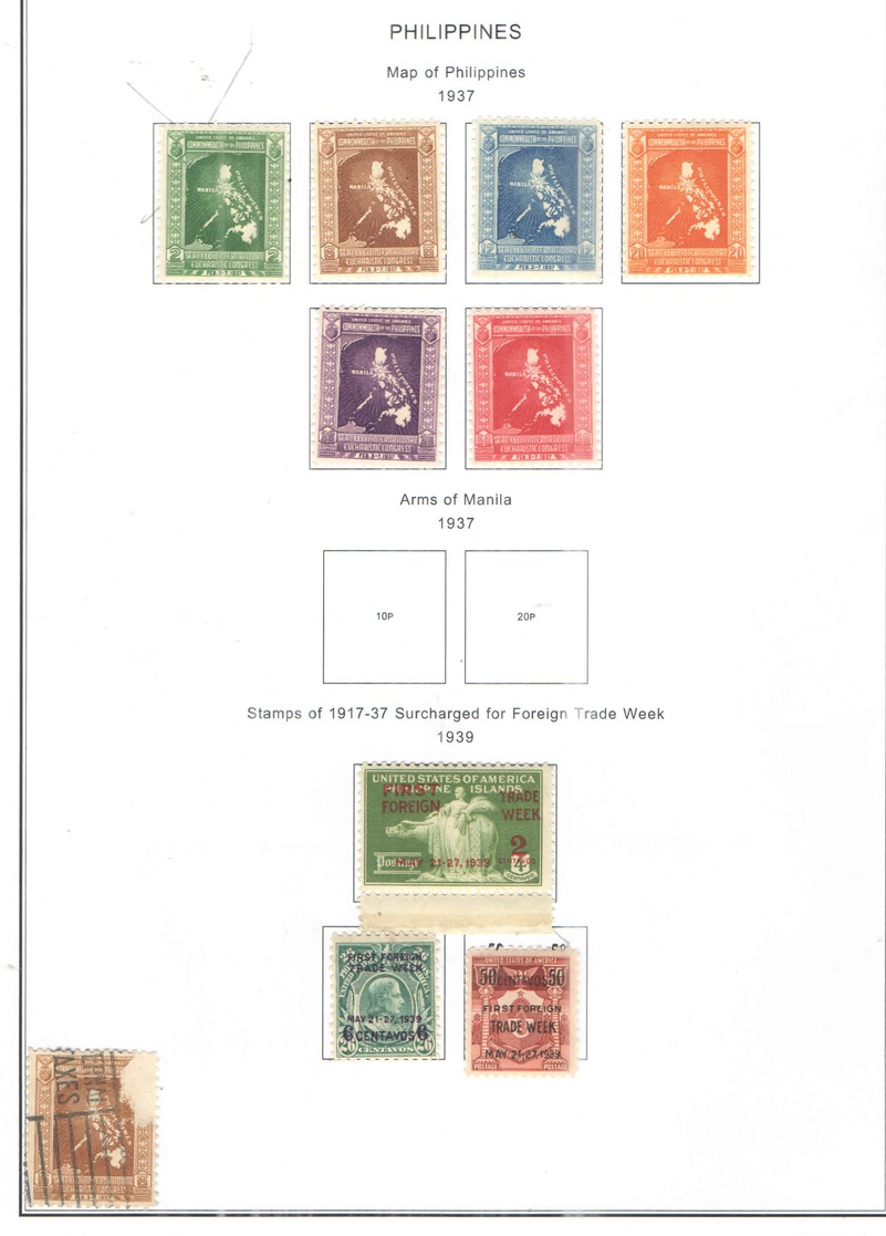 Filippine PO 1939  USA Stamps 1917/37 Surch. Foreign Week    Nuovi Scott.449/451+See Scan On Scott.Page; - Filippine