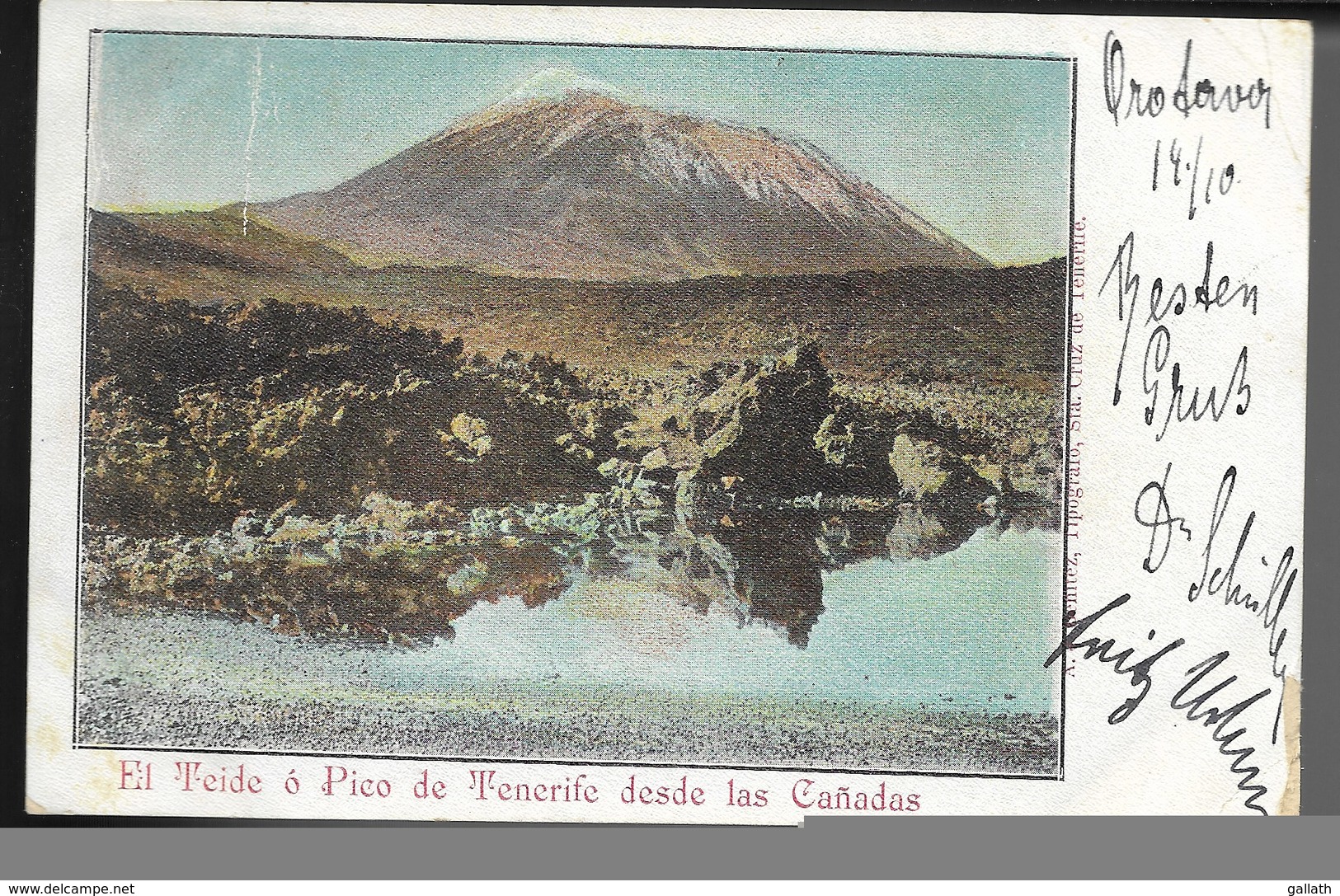 El Teide O Pico De TENERIFE Desde Las Canadas...1901  (verso Timbre Arraché) - Tenerife