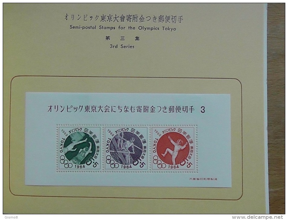 Werbeheft Olympiade TOKYO 1964 Semi-Postal Stamps for Olympics Tokyo mit den 6 Olympia-Blöcken 67-72, Tokio 1964
