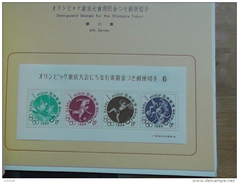 Werbeheft Olympiade TOKYO 1964 Semi-Postal Stamps for Olympics Tokyo mit den 6 Olympia-Blöcken 67-72, Tokio 1964