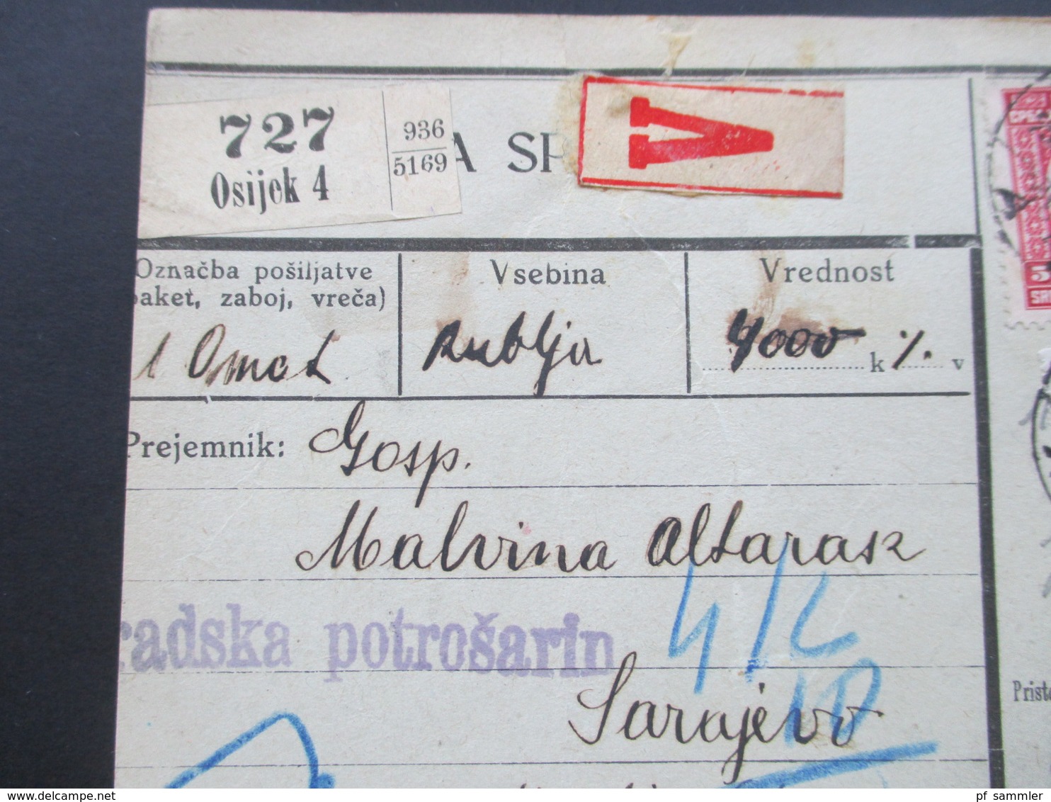 Jugoslawien SHS 1921 Paketkarten 24 Stück Mit Interessanten Frankaturen Und Klebezettel Und Stempel! - Brieven En Documenten