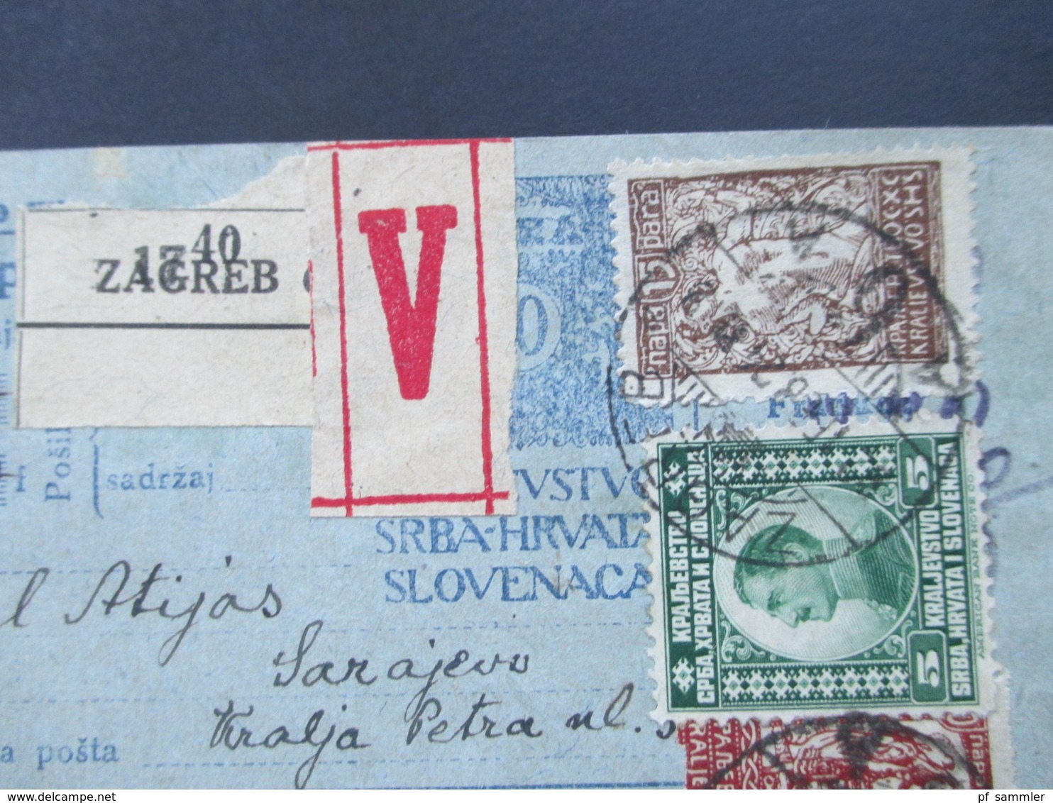 Jugoslawien SHS 1921 Paketkarten 24 Stück mit interessanten Frankaturen und Klebezettel und Stempel!