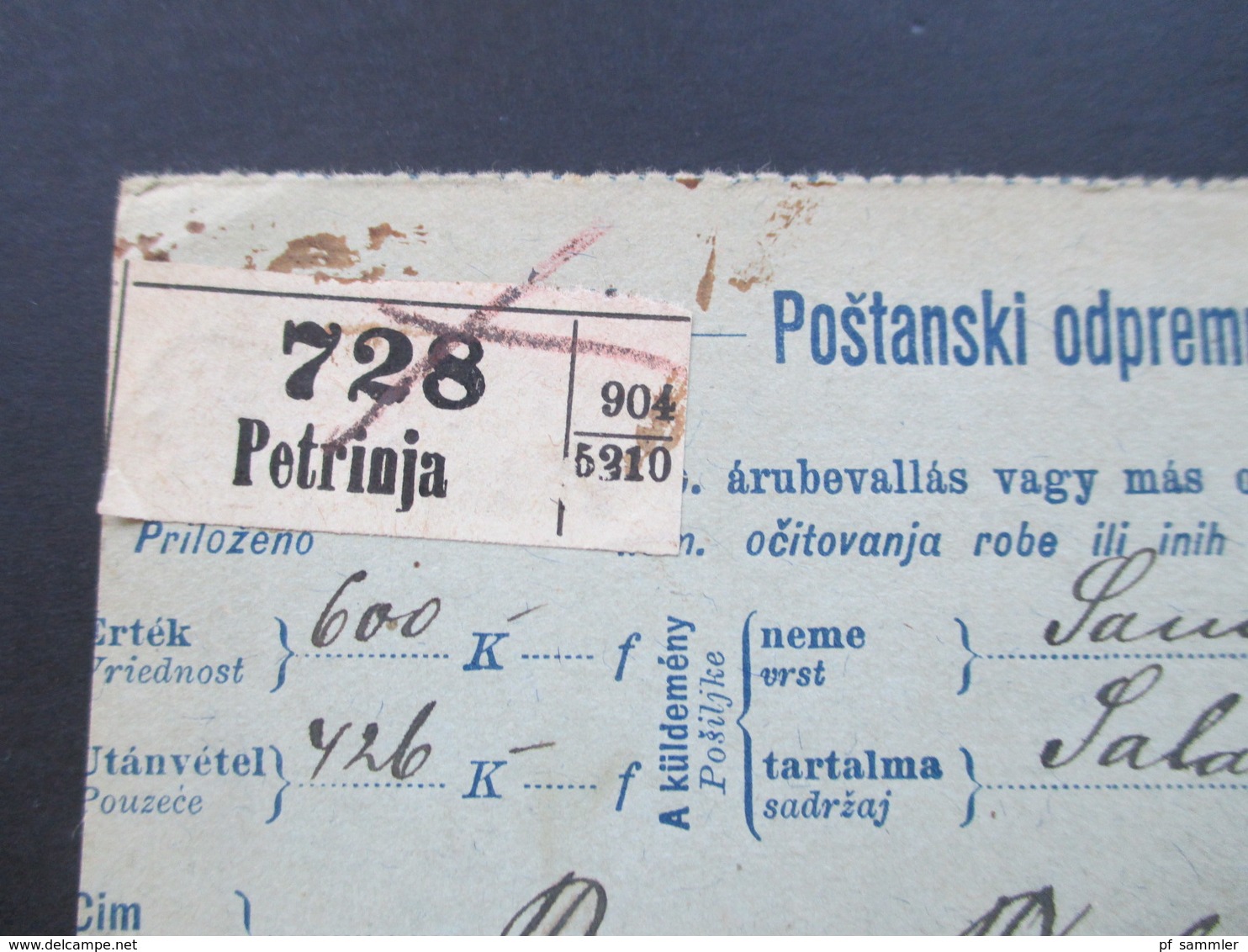 Jugoslawien SHS 1921 Paketkarten 24 Stück mit interessanten Frankaturen und Klebezettel und Stempel!