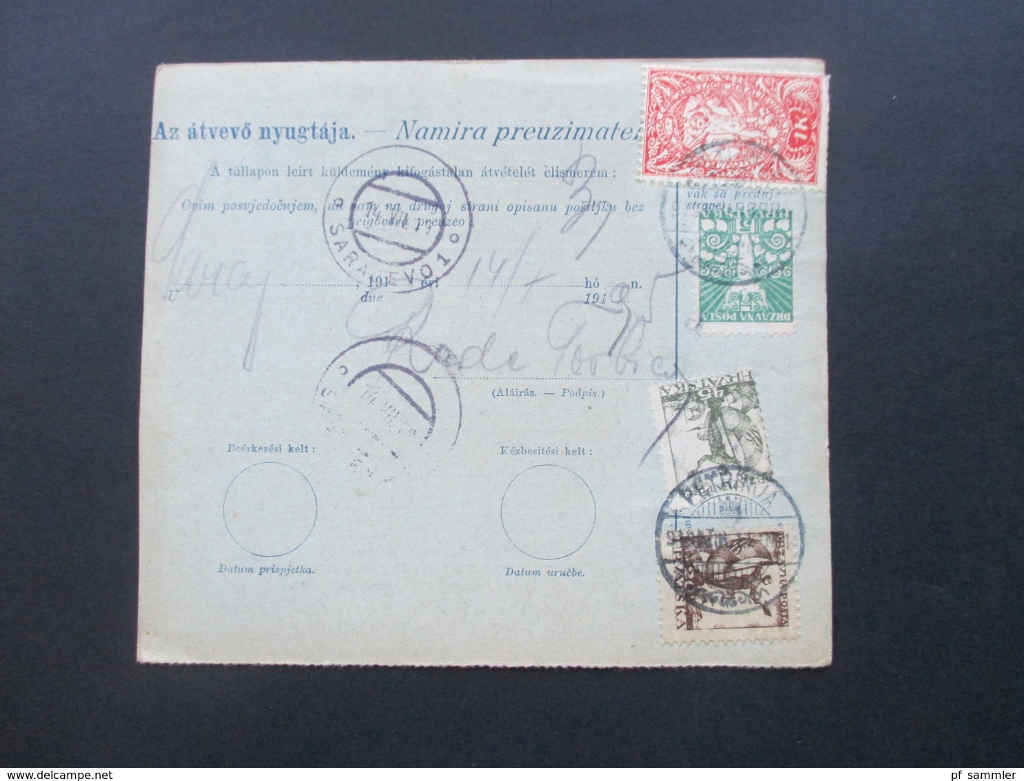 Jugoslawien SHS 1921 Paketkarten 24 Stück mit interessanten Frankaturen und Klebezettel und Stempel!