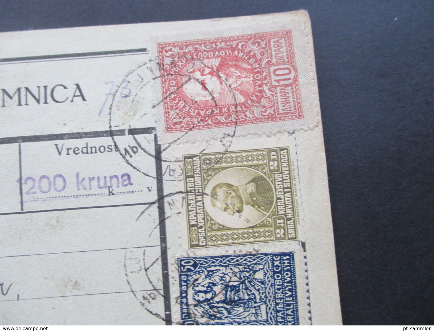 Jugoslawien SHS 1921 Paketkarten 24 Stück mit interessanten Frankaturen und Klebezettel und Stempel!