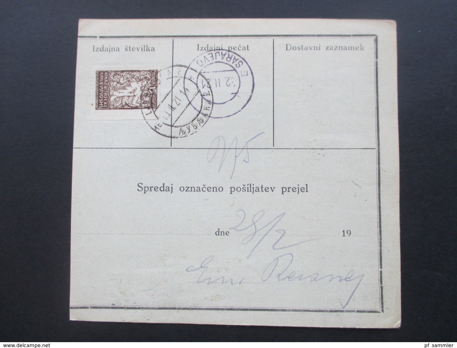 Jugoslawien SHS 1921 Paketkarten 24 Stück mit interessanten Frankaturen und Klebezettel und Stempel!