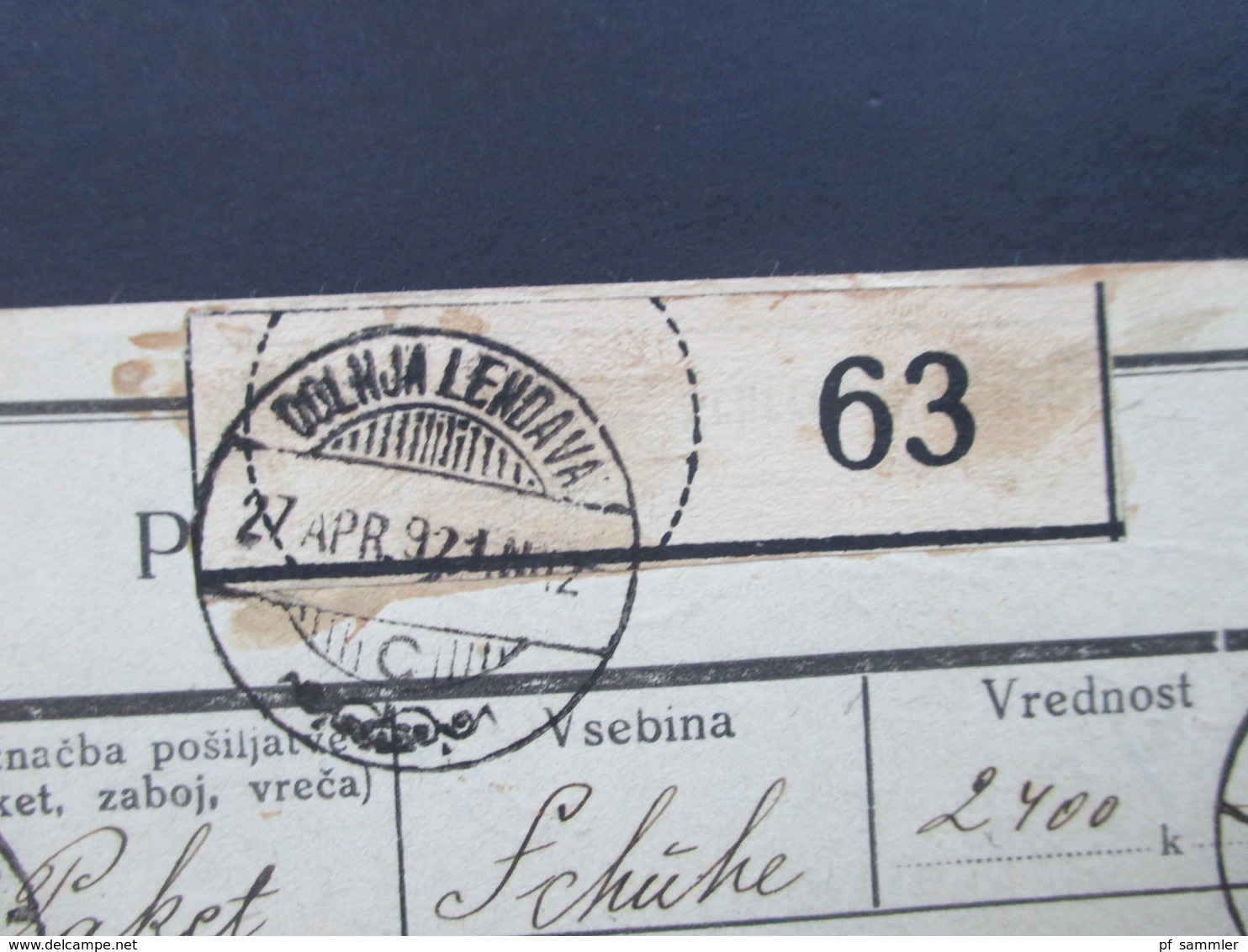 Jugoslawien SHS 1921 Paketkarten 24 Stück mit interessanten Frankaturen und Klebezettel und Stempel!