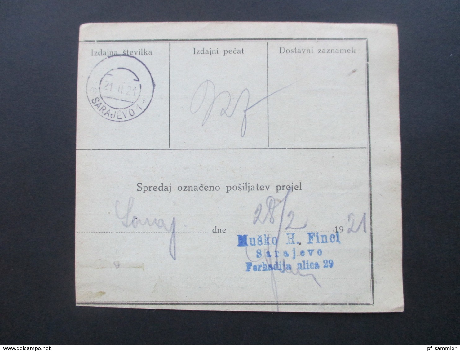 Jugoslawien SHS 1921 Paketkarten 24 Stück mit interessanten Frankaturen und Klebezettel und Stempel!