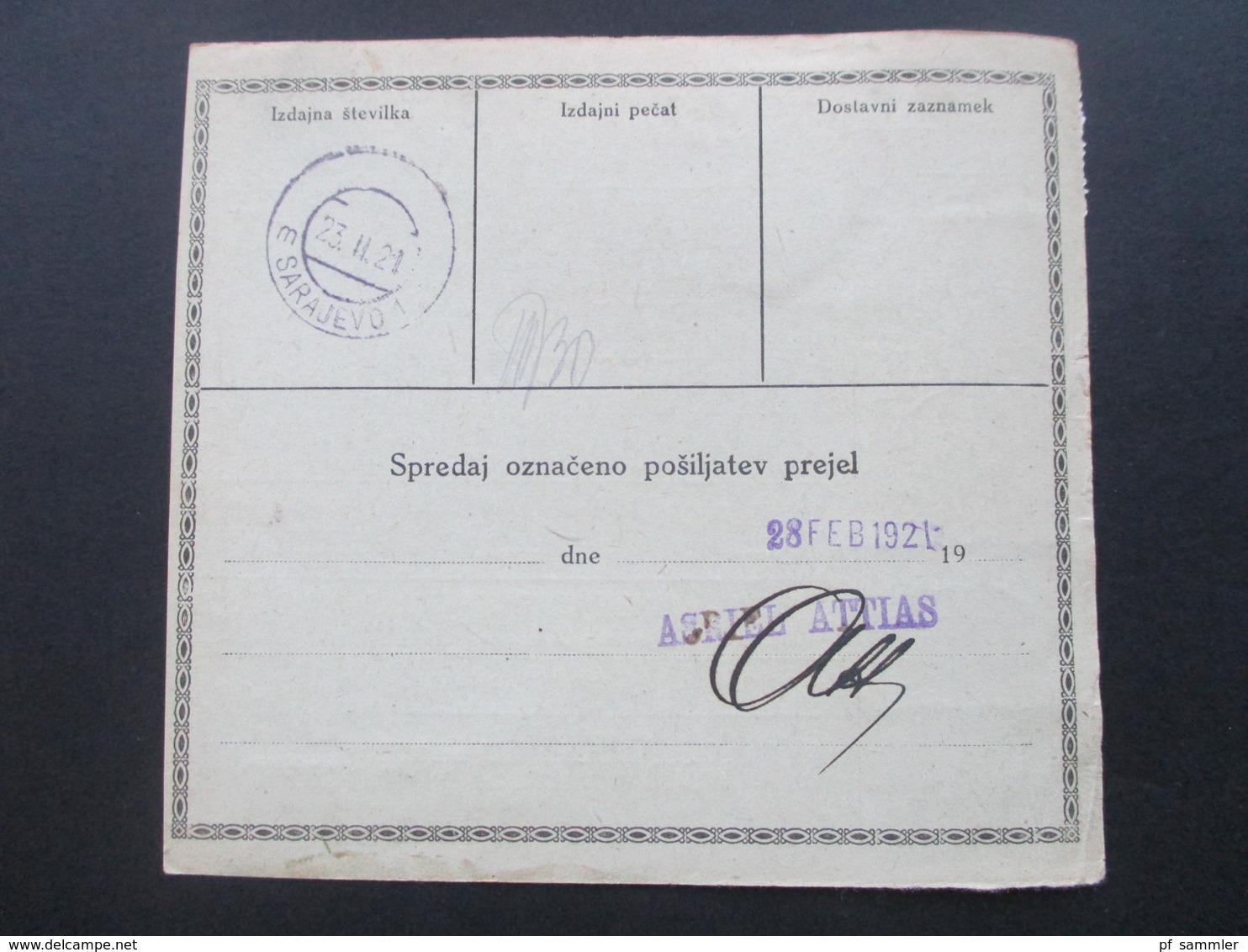 Jugoslawien SHS 1921 Paketkarten 24 Stück mit interessanten Frankaturen und Klebezettel und Stempel!