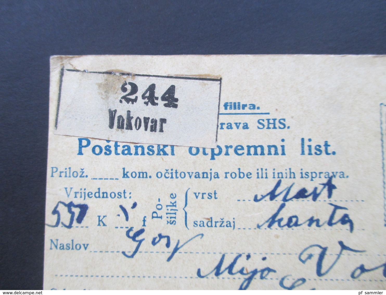 Jugoslawien SHS 1921 Paketkarten 24 Stück mit interessanten Frankaturen und Klebezettel und Stempel!