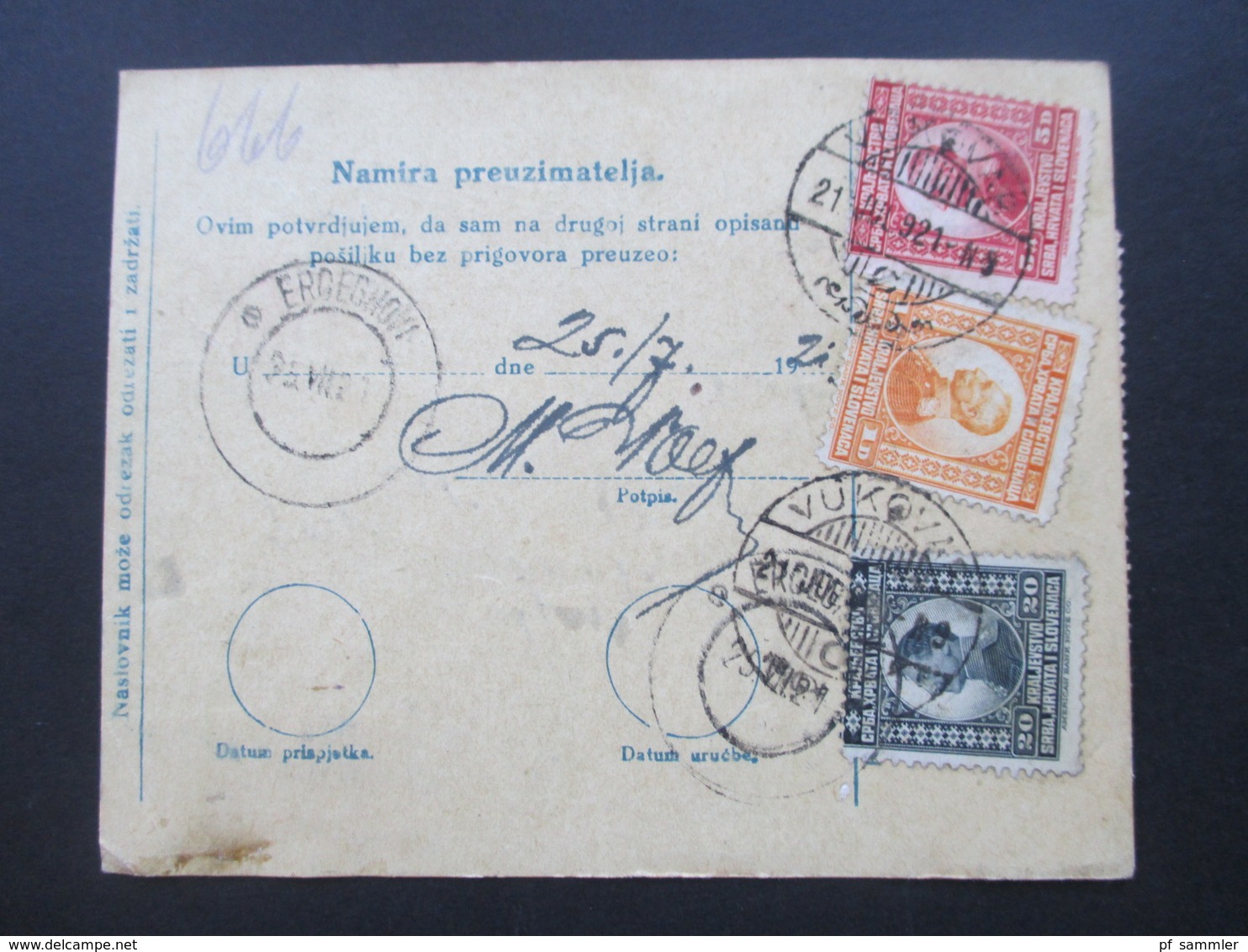 Jugoslawien SHS 1921 Paketkarten 24 Stück mit interessanten Frankaturen und Klebezettel und Stempel!