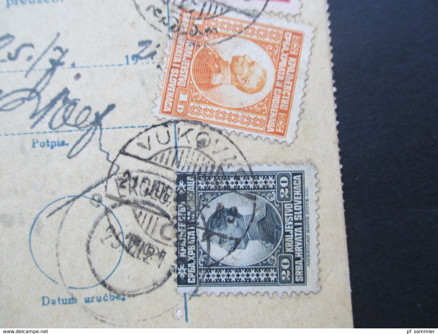 Jugoslawien SHS 1921 Paketkarten 24 Stück mit interessanten Frankaturen und Klebezettel und Stempel!