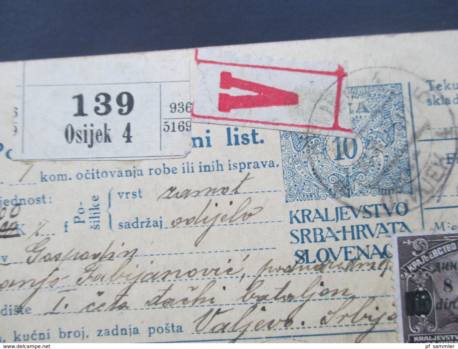 Jugoslawien SHS 1921 Paketkarten 24 Stück mit interessanten Frankaturen und Klebezettel und Stempel!