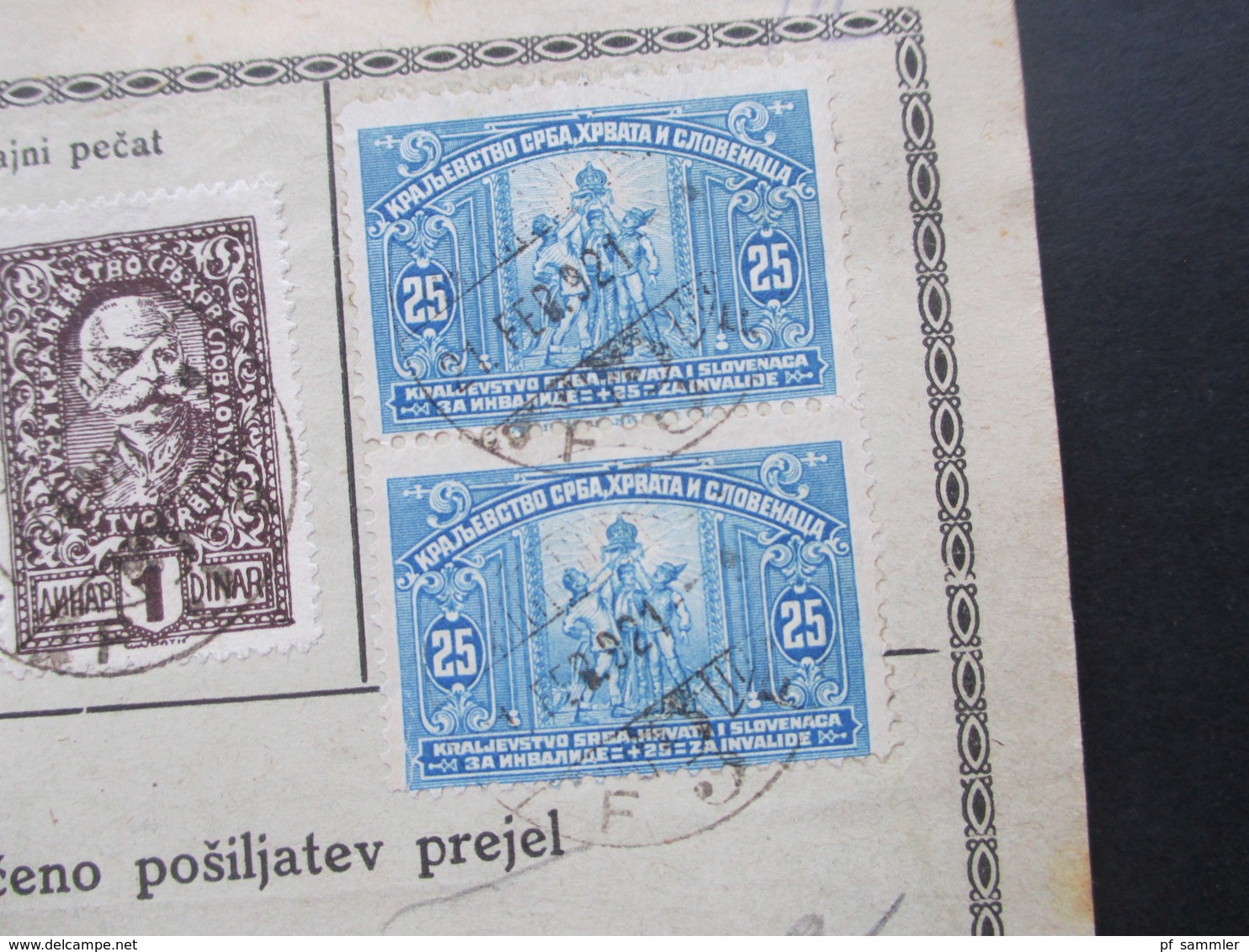 Jugoslawien SHS 1921 Paketkarten 24 Stück mit interessanten Frankaturen und Klebezettel und Stempel!