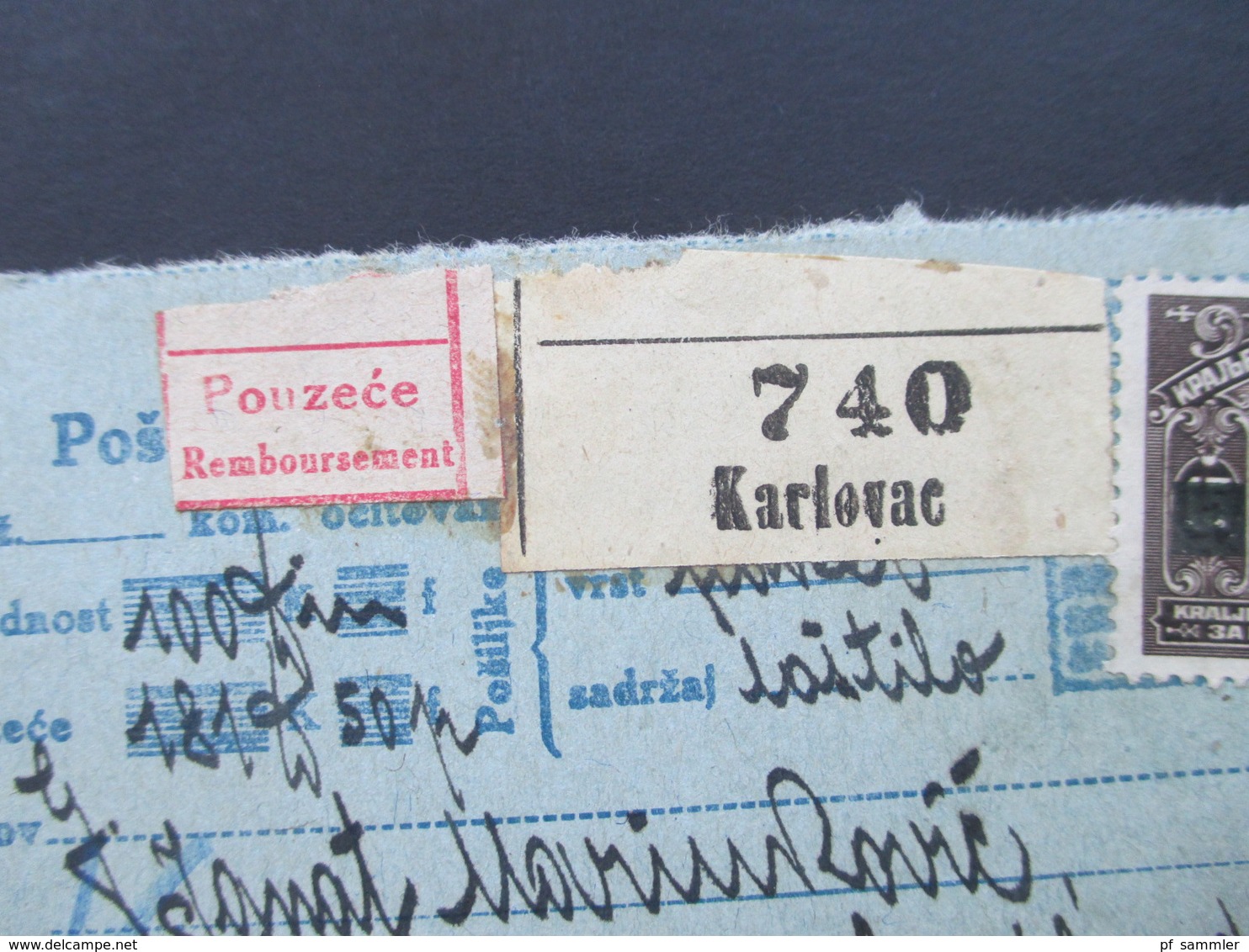 Jugoslawien SHS 1921 Paketkarten 24 Stück mit interessanten Frankaturen und Klebezettel und Stempel!