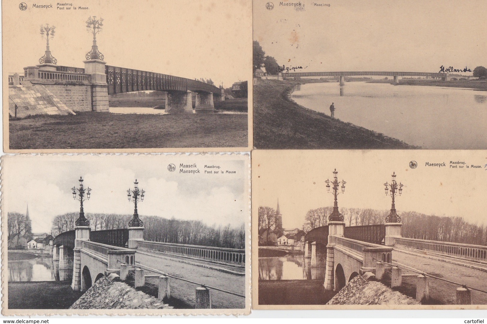 MAASEIK-MAASBRUG-PONT SUR LA MEUSE-LOTJE VAN 4 KAARTEN-ZIE DE 2 SCANS-MOOI+KLEINE PRIJS! ! ! - Maaseik