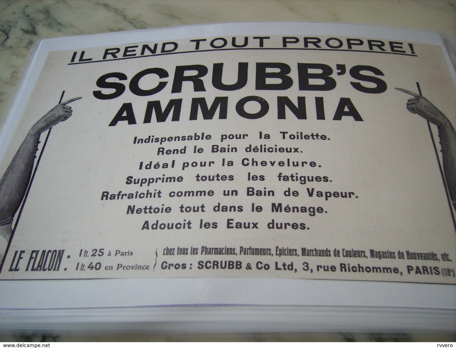 ANCIENNE PUBLICITE IL REND TOUT PROPRE SCUBB S AMMONIA 1912 - Autres & Non Classés