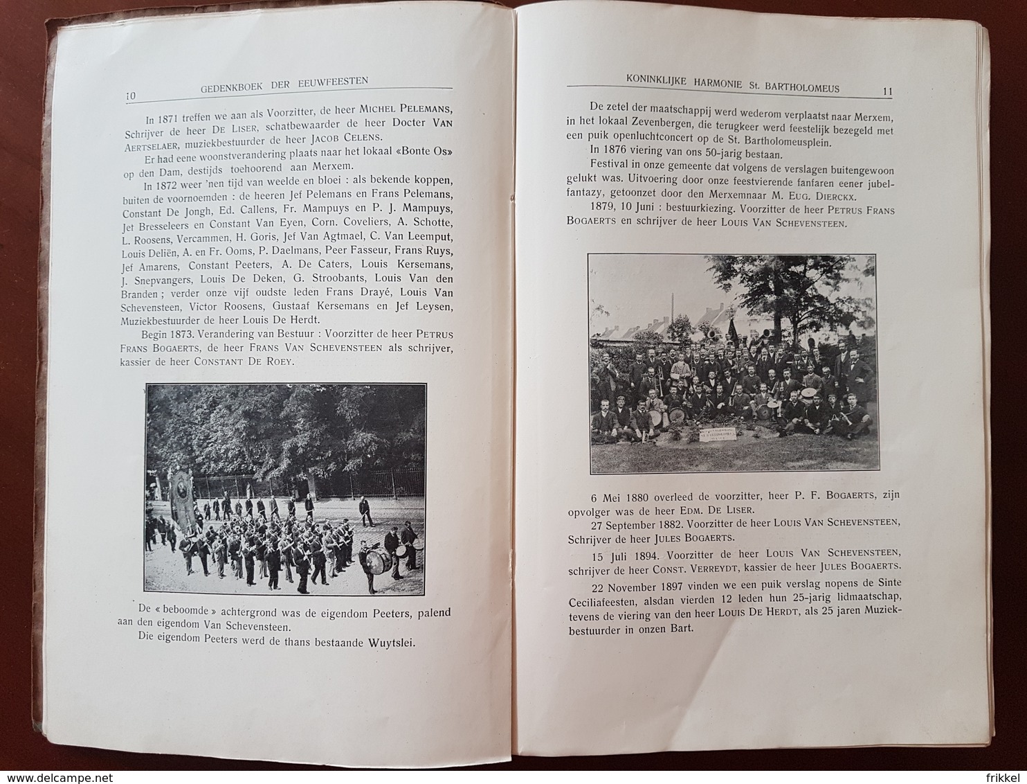 Boek: Merksem 1926 Gedenkboek Eeuwfeesten Harmonie St Bartholomeus Merxem Voorheen En Nu (287 Blz ; 16 X 25 Cm) - Mol