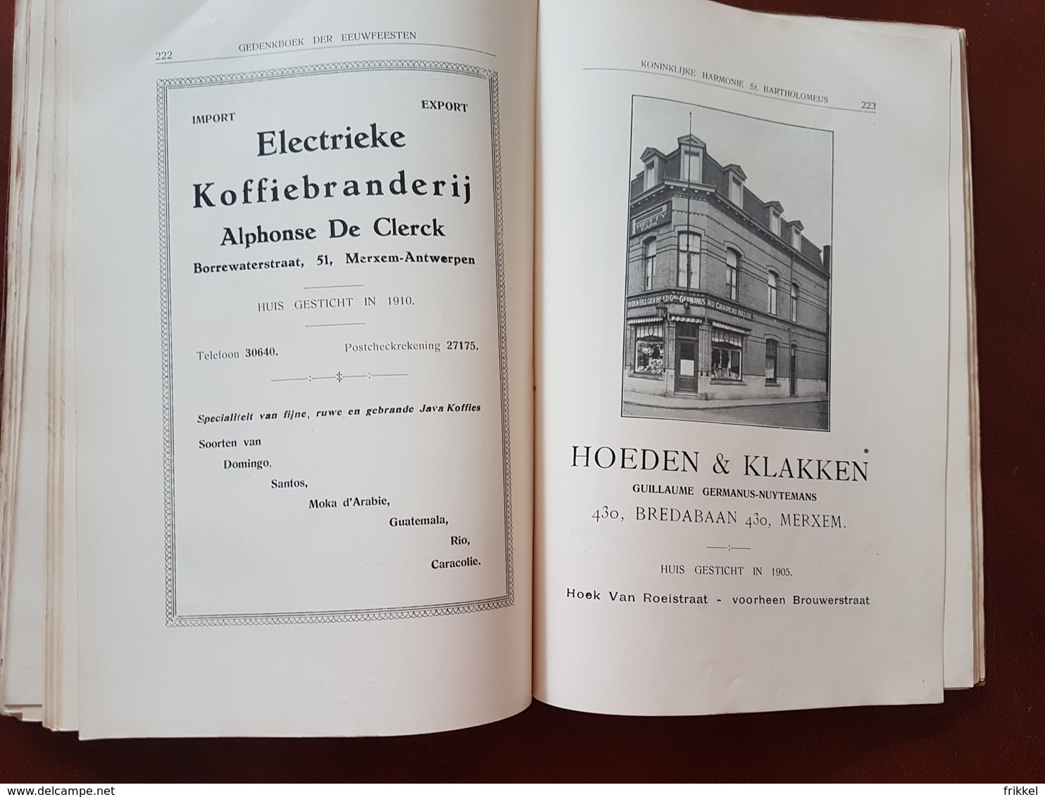 Boek: Merksem 1926 Gedenkboek Eeuwfeesten Harmonie St Bartholomeus Merxem Voorheen en Nu (287 blz ; 16 x 25 cm)