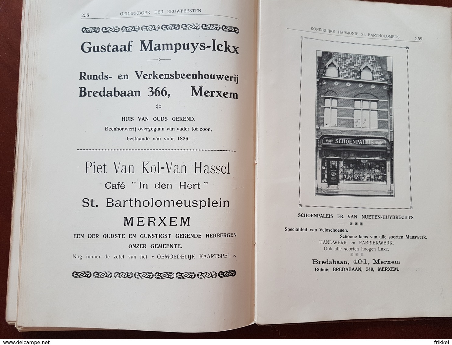 Boek: Merksem 1926 Gedenkboek Eeuwfeesten Harmonie St Bartholomeus Merxem Voorheen en Nu (287 blz ; 16 x 25 cm)