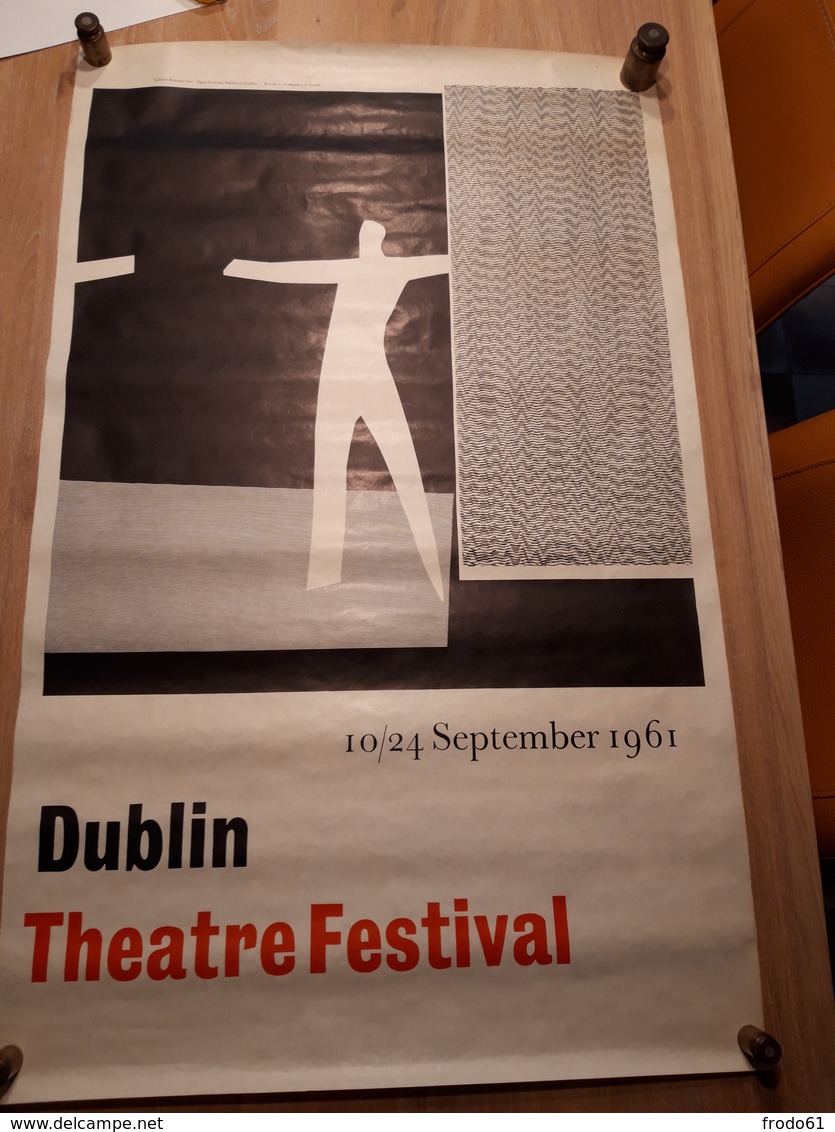 OUDE AFFICHE1950-1965, IRELAND, DUBLIN THEATER FESTIVAL, Anno 1961, 83x100cm - Affiches