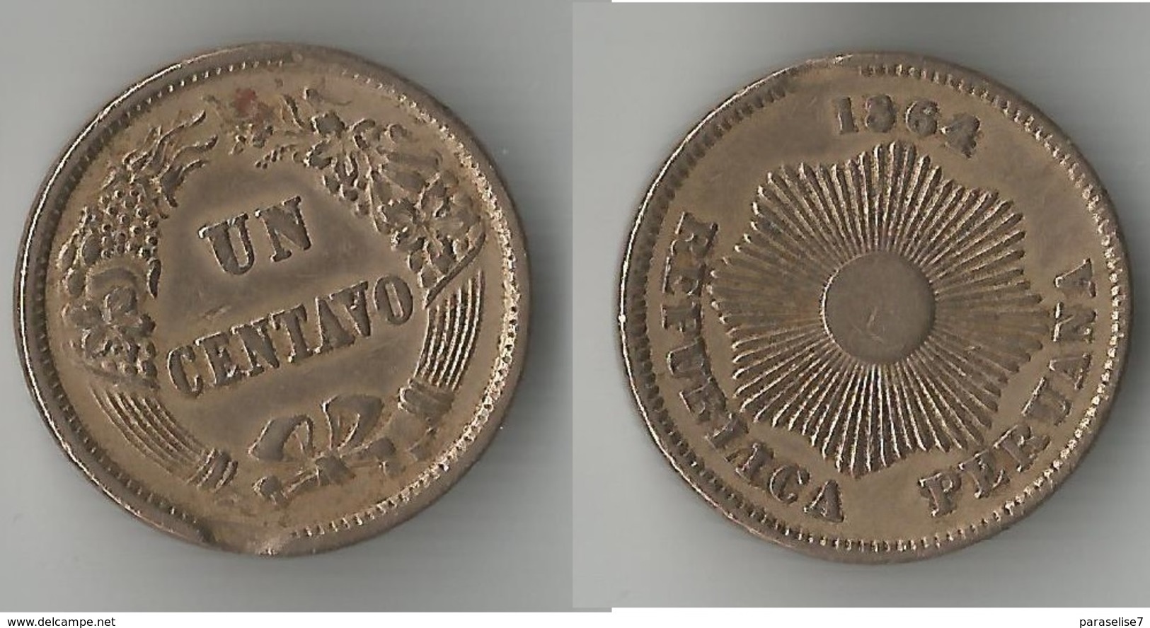 PEROU  1  CENTAVO  1864 - Peru