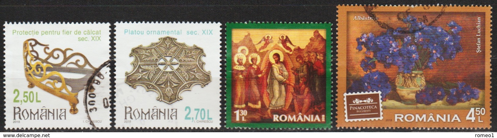 2018: Rumänien Mi.Nr. 7345, 7356, 7357 + 7370 Gest. (d344) / Roumanie Y&T No. 6266, 6274, 6275 + 6286 Obl. - Used Stamps