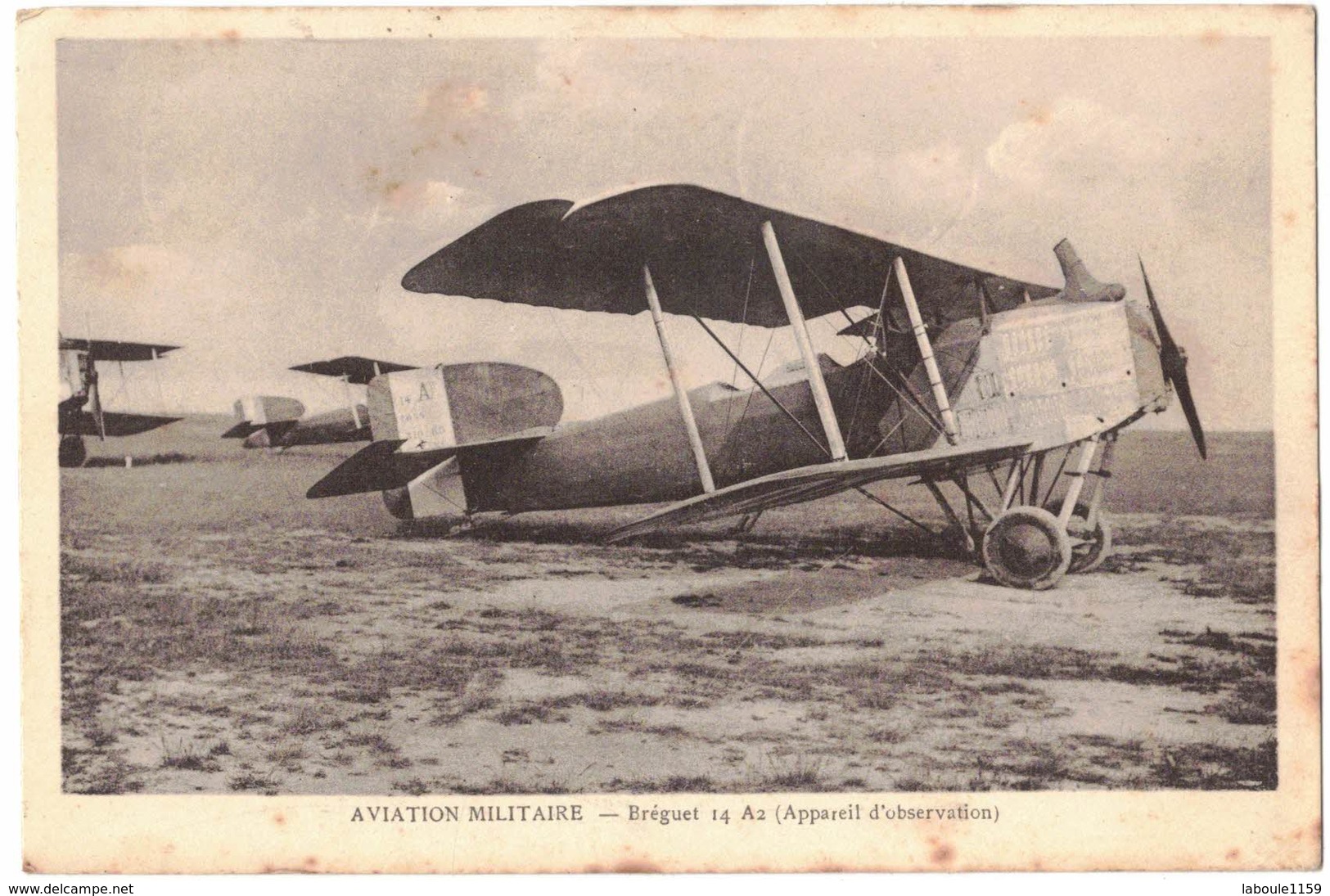 TRANSPORT AVIATION MILITAIRE MATERIEL : BREGUET 14 A2 APPAREIL D'OBSERVATION - Circulé MOURMELON LE GRAND En 1930 - Matériel