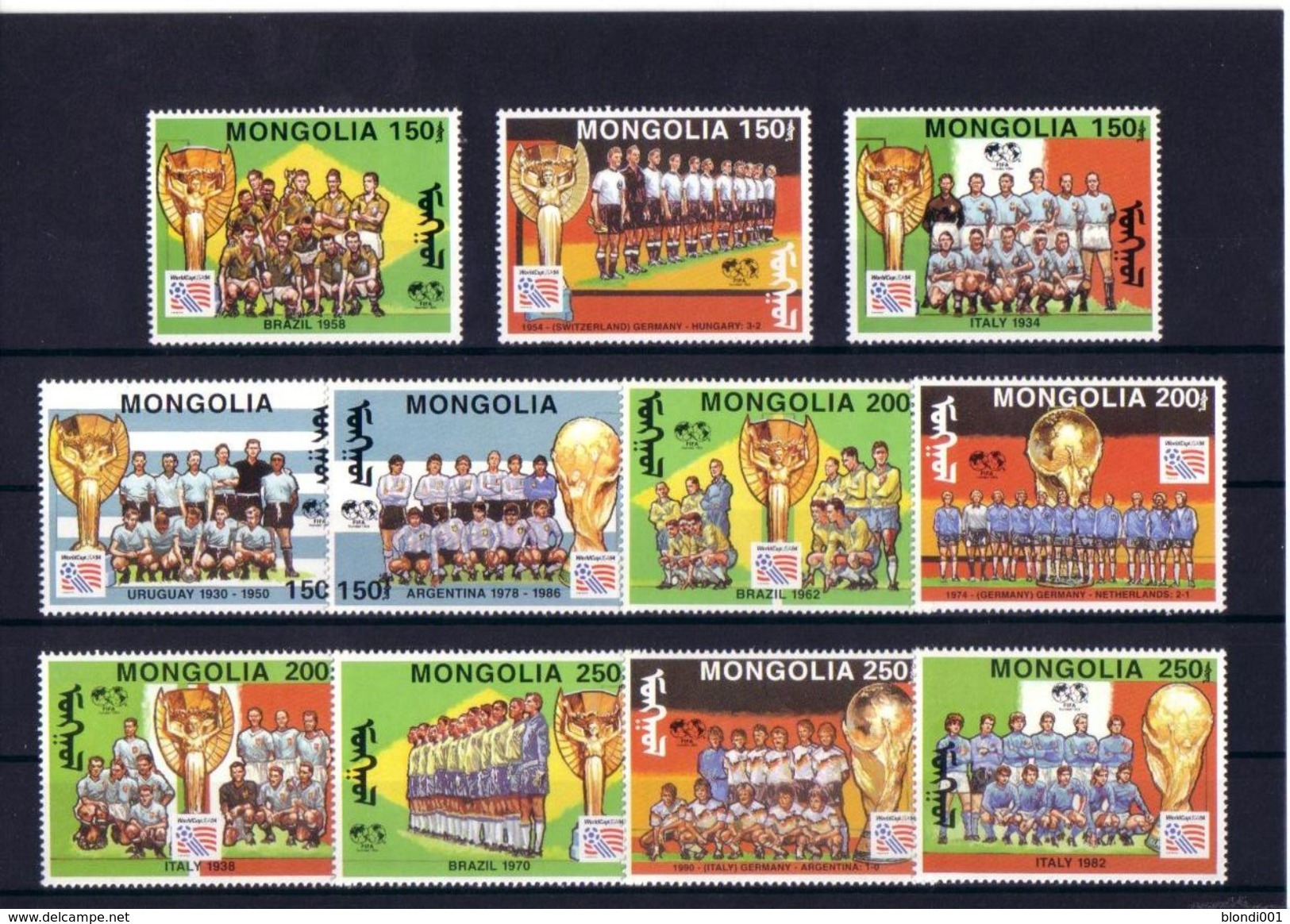 Soccer World Cup 1994 - MONGOLIA - Set 11v MNH - 1994 – Vereinigte Staaten