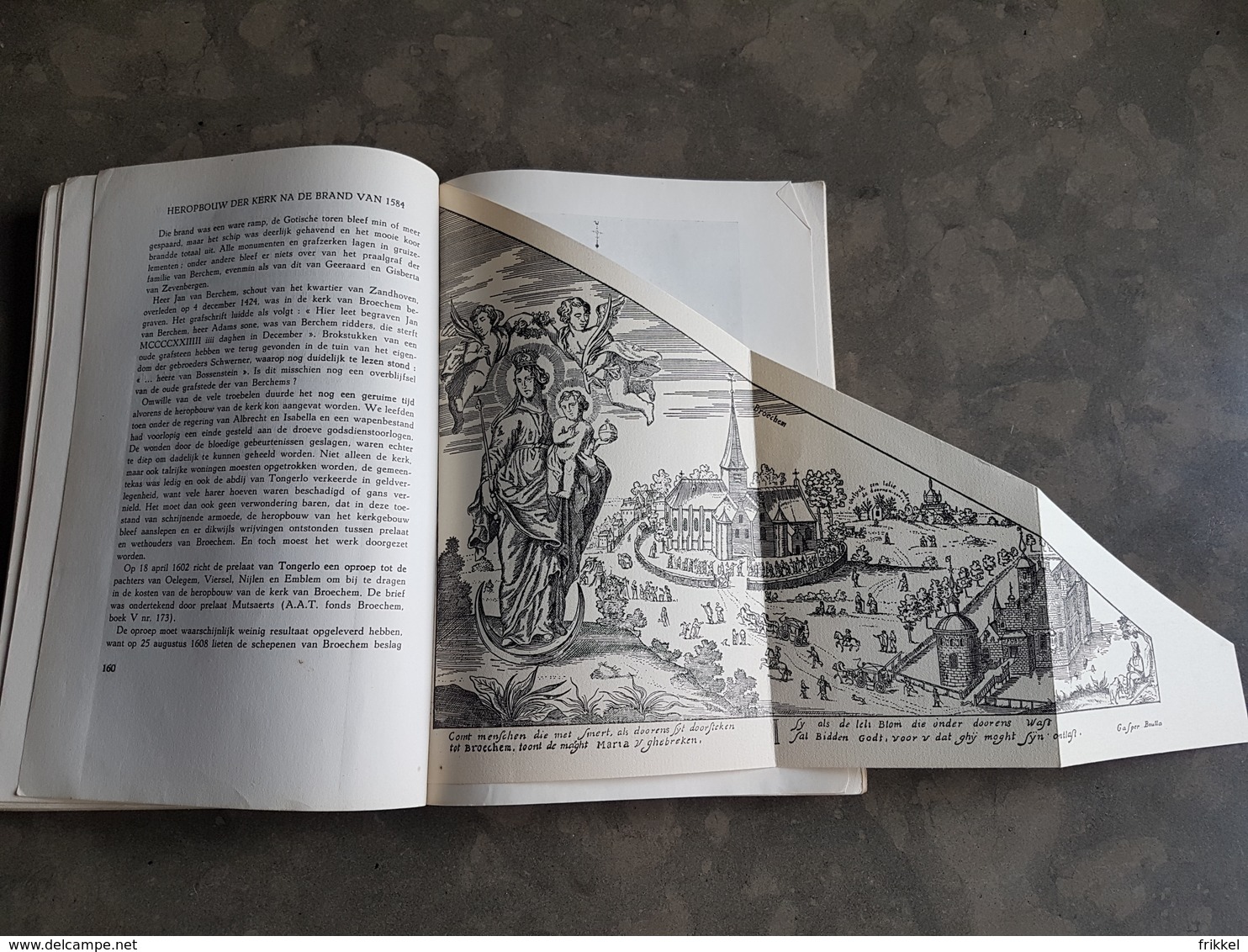 Boek: Bijdrage tot de Geschiedenis van Broechem 1963 A. De Belser (336 blz ; 16 x 24 cm) + enkel blz manuscript