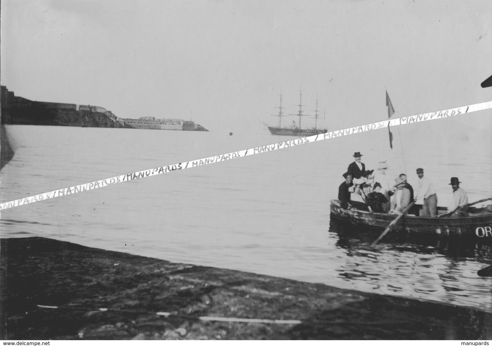 ALGÉRIE / MERS EL KEBIR / PORT DE SAINT ANDRÉ ??? PHOTO / 1900 - 1903 / VUE SUR PHARE ET FORT / VOILIER / TROIS MATS - Autres & Non Classés