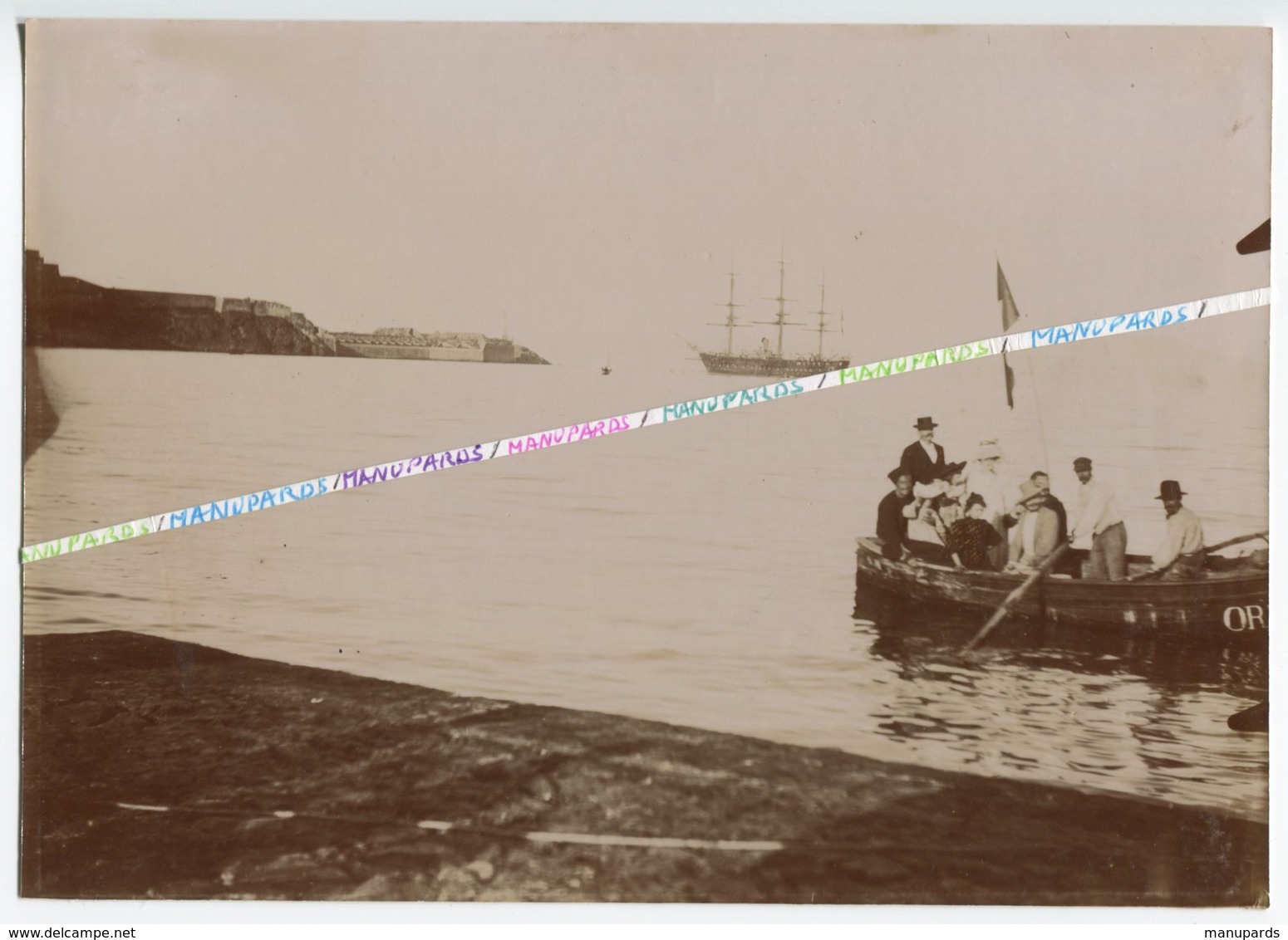 ALGÉRIE / MERS EL KEBIR / PORT DE SAINT ANDRÉ ??? PHOTO / 1900 - 1903 / VUE SUR PHARE ET FORT / VOILIER / TROIS MATS - Autres & Non Classés