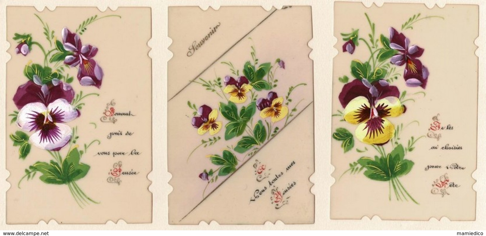 RELIGION 103 Images Fleurs De Terre Sainte1871-Rhodoïds-Peintes Main- Diverses Autres. Toutes Scannées - 100 - 499 Cartes