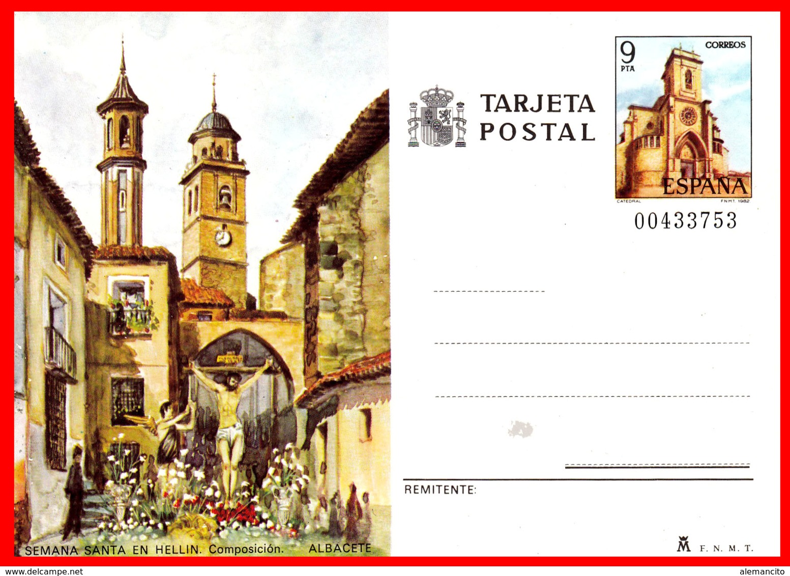 ESPAÑA TARJETA POSTAL AÑO 1982 TURISMO Nº 127 ALBACETE - Albacete