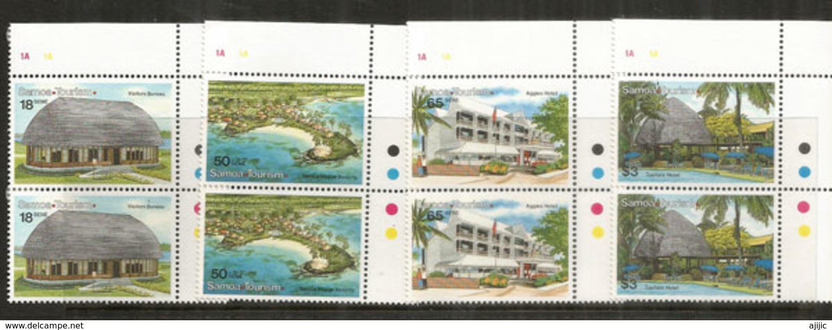 Tourisme Aux îles Samoa:Samoa Village Resorts.  8 Timbres Neufs ** En Paires - Samoa