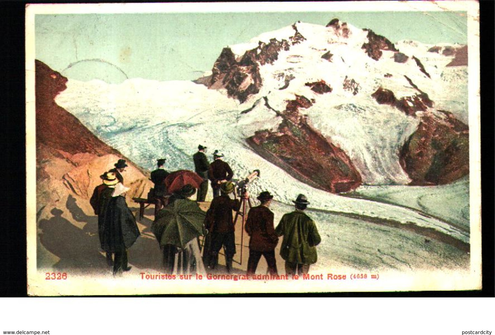 Tourist Admiring In Gornergrat Mont Rose C.1900 Postcard - Mon