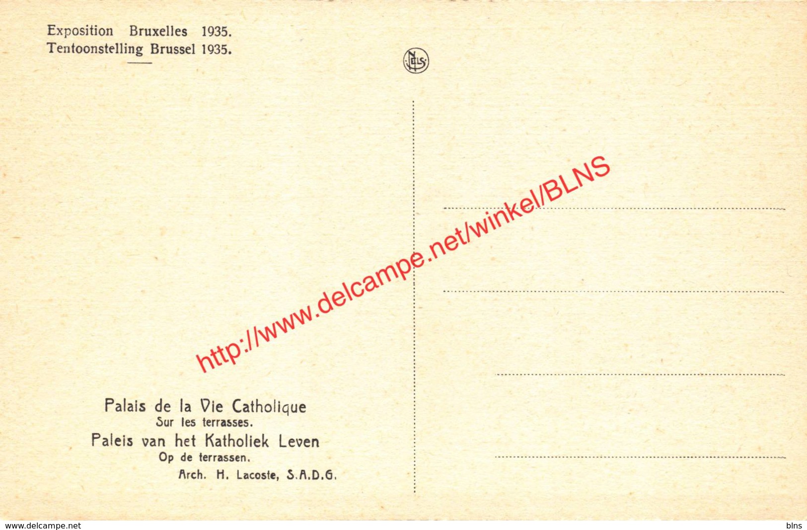 Palais De La Vie Catholique - Exposition Universelle Et Internationale De Bruxelles 1935 - Brussel Bruxelles - Expositions Universelles
