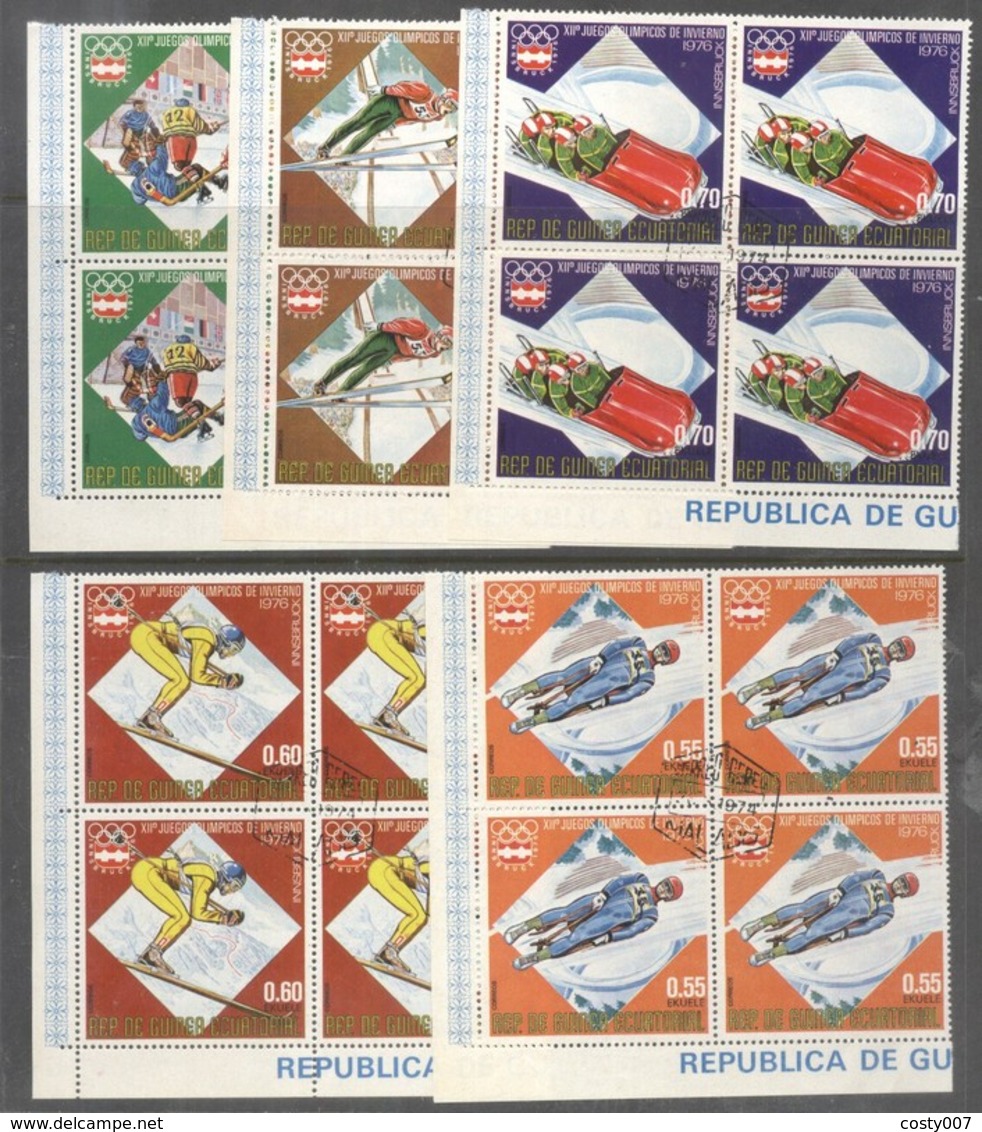 Eq. Guinea 1976 Olympic Winter Games 4 X 5 Values Used TA.001 - Guinée Equatoriale