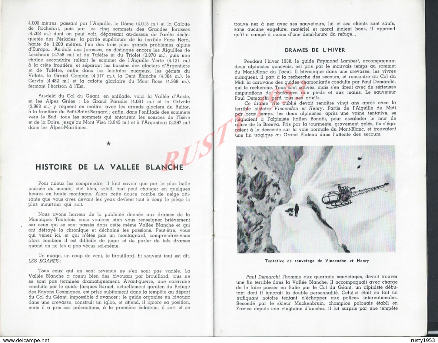 HISTOIRE D UNE MONTAGNE & D UN TÉLÉFÉRIQUE CHAMONIX L AIGUILLE DU MIDI LA VALLÉE BLANCHE PAR ROGER FRISON ROCHE 21 PAGES