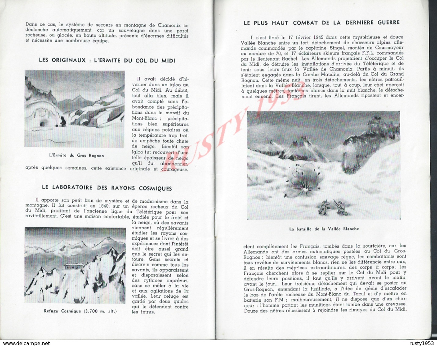 HISTOIRE D UNE MONTAGNE & D UN TÉLÉFÉRIQUE CHAMONIX L AIGUILLE DU MIDI LA VALLÉE BLANCHE PAR ROGER FRISON ROCHE 21 PAGES