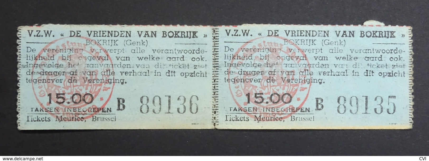 2 X Belgian Railway Tickets To Bokrijk, Genk. - Europe