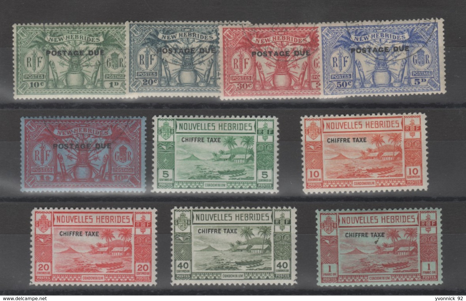 Nouvelles- Hébrides_ Taxe - (  2 Légende) N°6/15 (1938 ) - Timbres-taxe