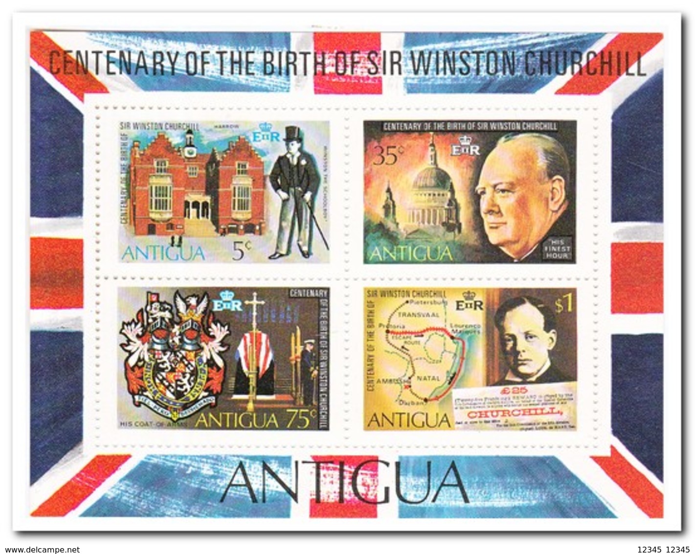 Antigua 1974, Postfris MNH, 100th Birhday Of Winston Spencer Churchill - Antigua En Barbuda (1981-...)