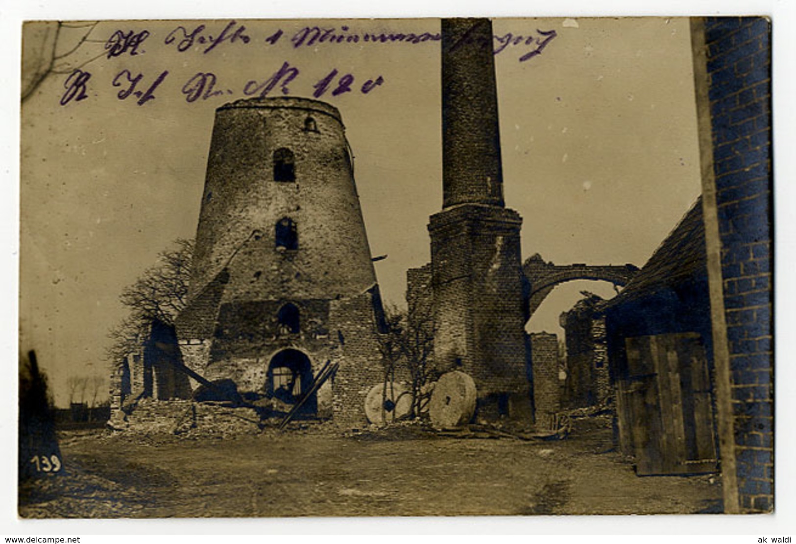 I.WK, Zerstörte Mühle - Guerre 1914-18