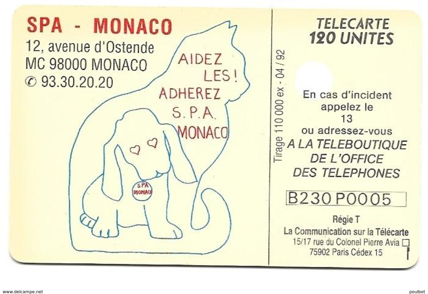 Télécarte Monaco MF 23 SPA De Monaco - Monace
