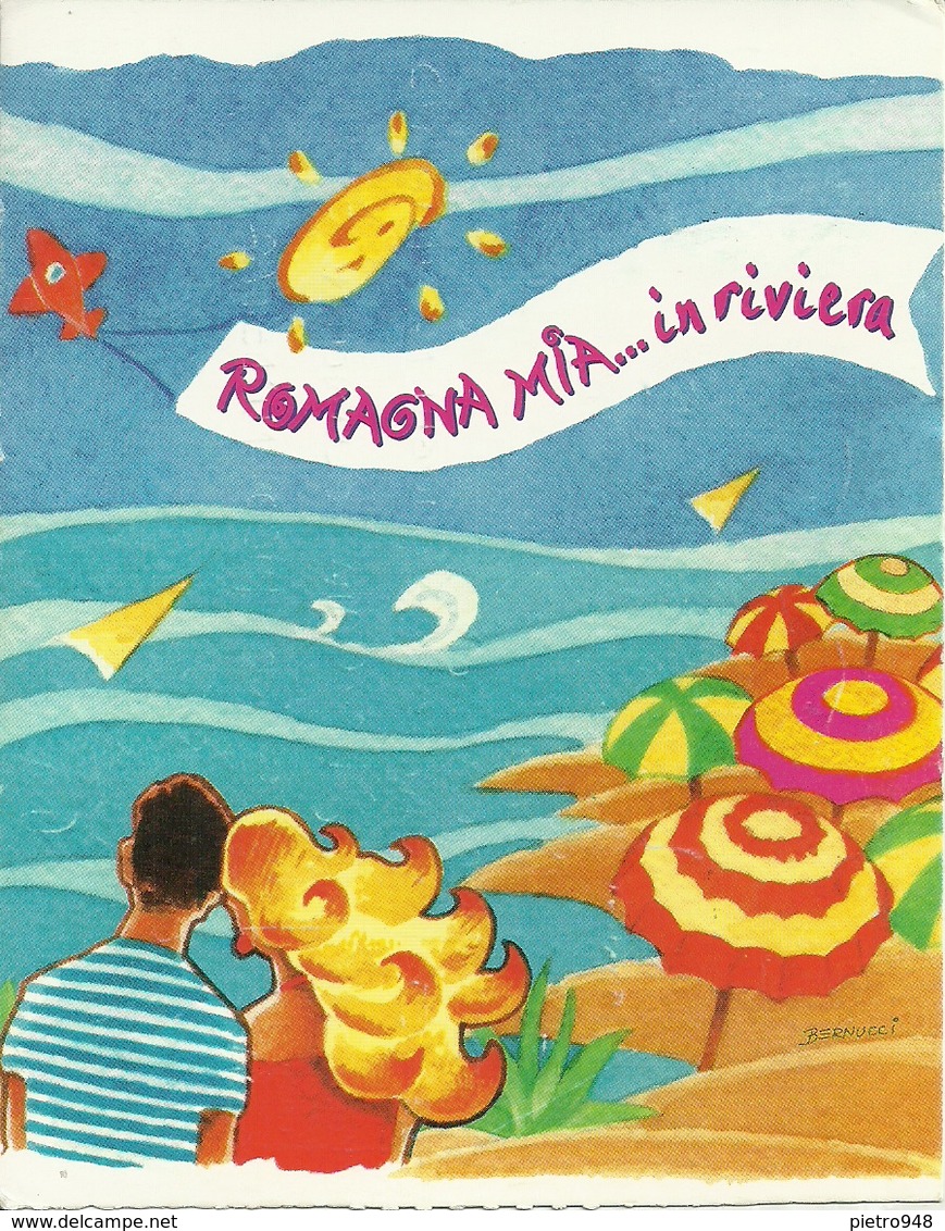 Cartolina "Romagna Mia ... In Riviera", Illustratore Bernucci, Illustrazioni, Ed. Musicali Casadei Sonora - Autres & Non Classés