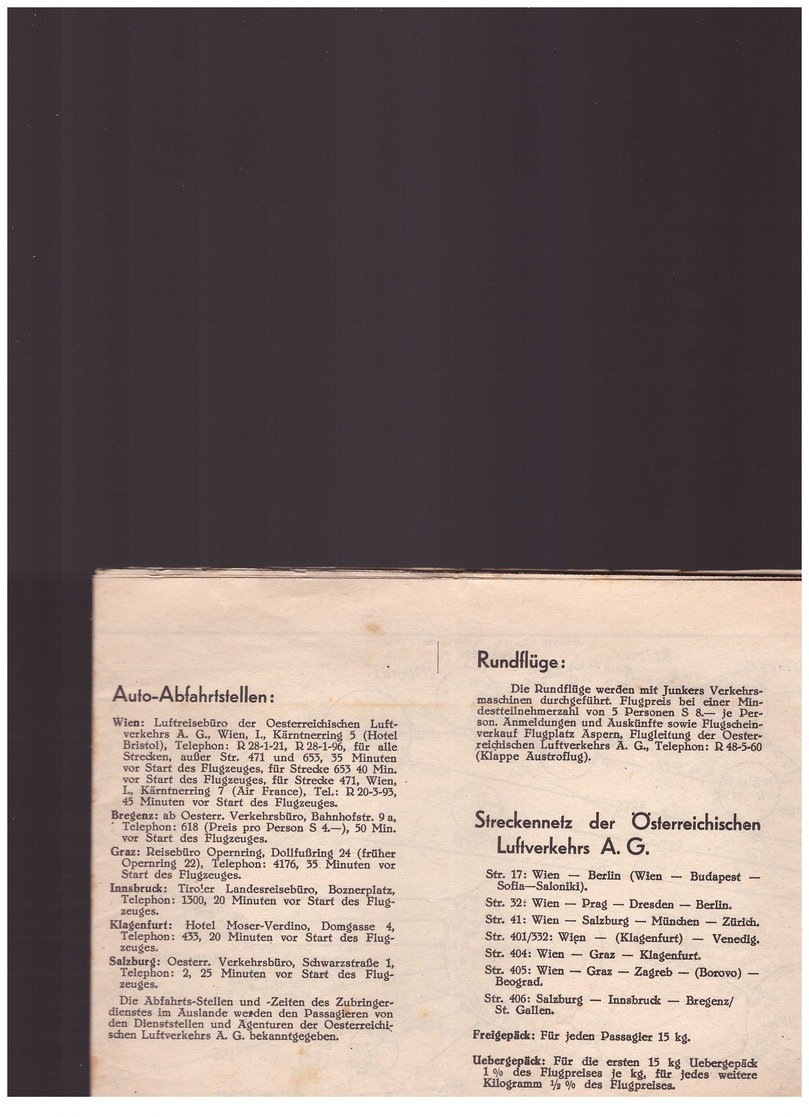 Flugplan Sommer 1935 - Autres & Non Classés