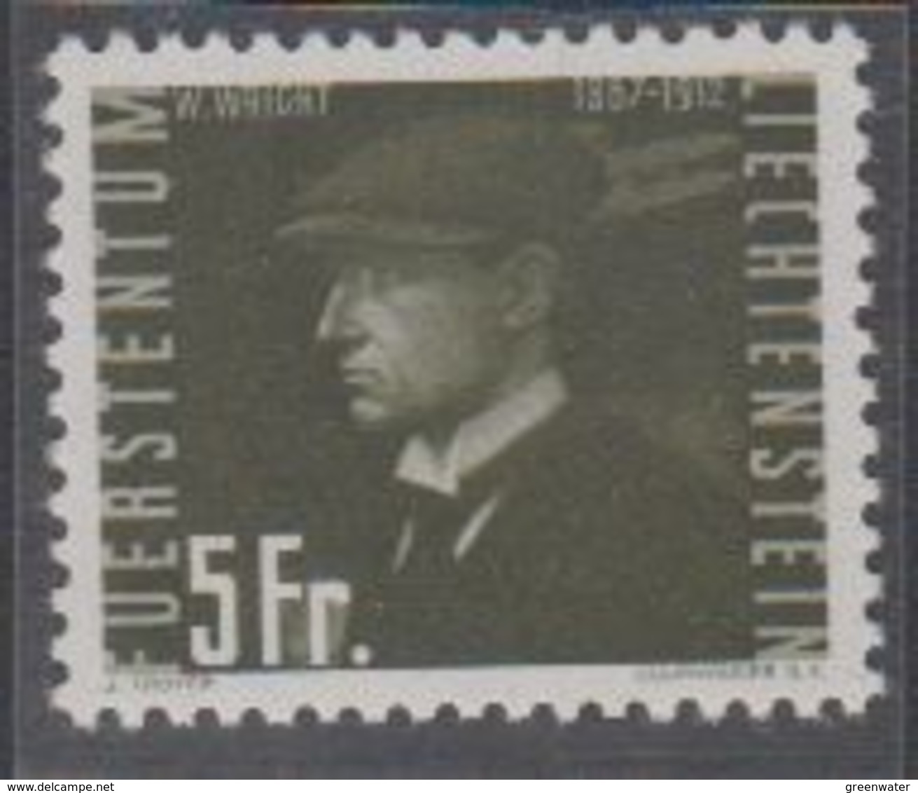 Liechtenstein 1948 Flugpost / Flugpioniere 5Fr Wilbur Wright ** Mnh(42184L) - Unused Stamps